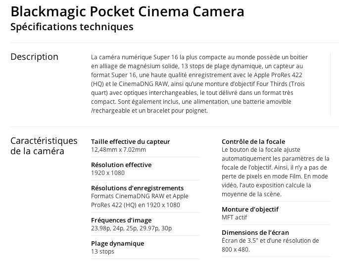 Blackmagic camera